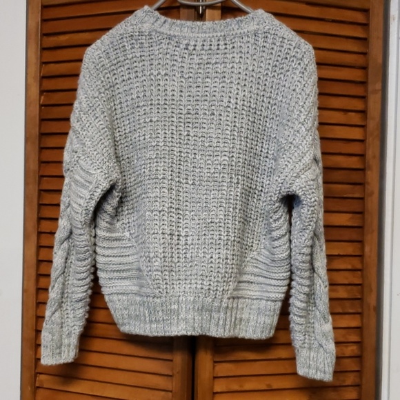 Moon & Madison Chunky Cable Knit Sweater - Grey - Picture 2 of 2